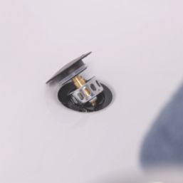 ETAL Freeflow Matt Black Square Head Bath Overflow Filler Tap  With Clicker Waste