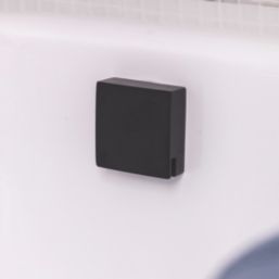 ETAL Freeflow Matt Black Square Head Bath Overflow Filler Tap  With Clicker Waste