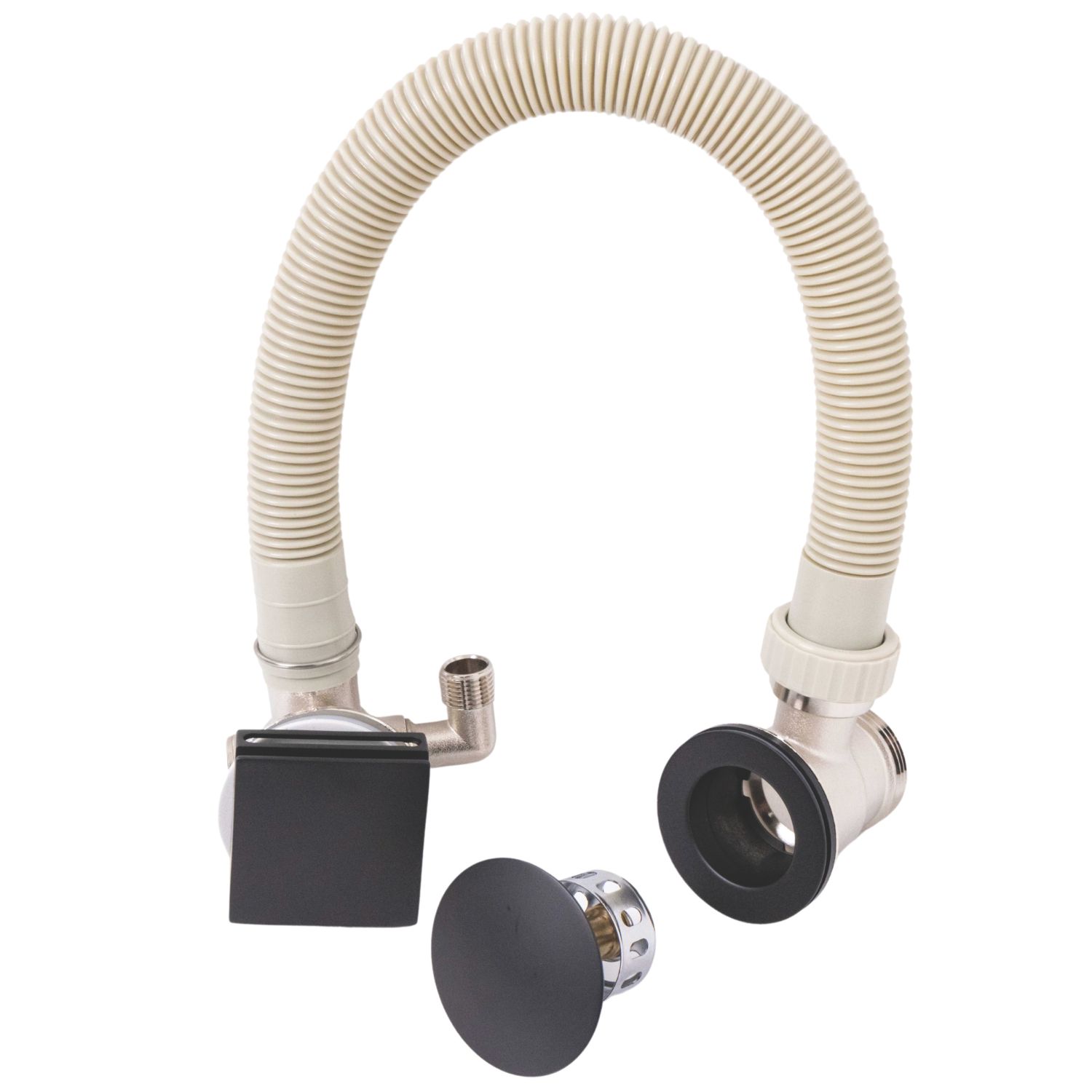 ETAL Freeflow Gravity-Pumped & HP/Combi Square Bath Filler, Clicker Waste & Overflow Matt Black (710VN)