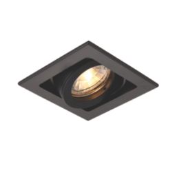 Saxby Xeno Swivel & Tilt Square Recessed 1-Light  Downlight Matt Black