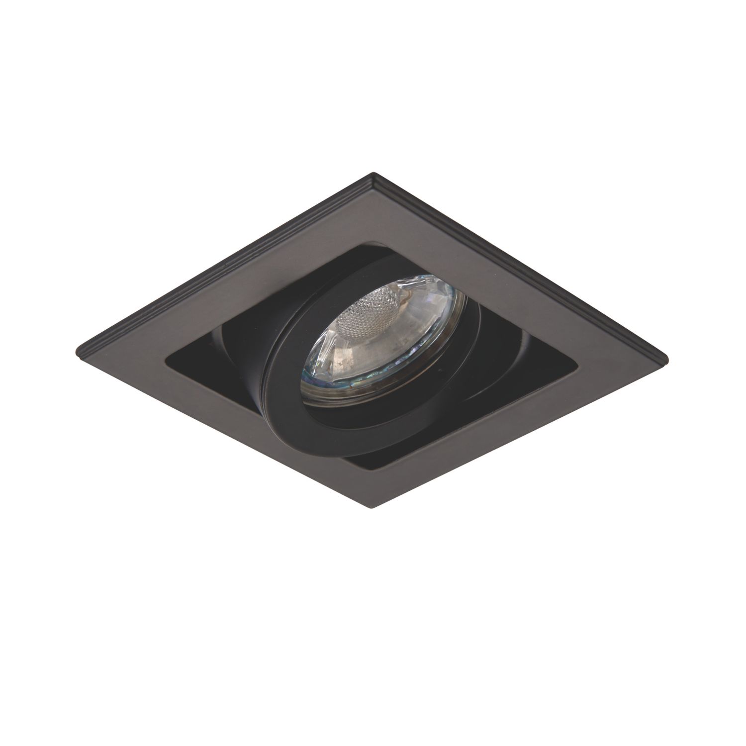 Saxby Xeno Swivel & Tilt Square Recessed 1-Light Downlight Matt Black (710VX)