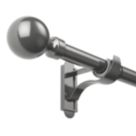 Rothley Polished Gunmetal Extendable Curtain Pole w/ Orb Finials 28mm x 165-300cm