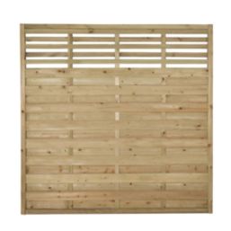Forest Kyoto  Slatted Top Fence Panels Natural Timber 6' x 6' Pack of 3