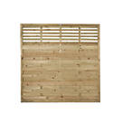 Forest Kyoto  Slatted Top Fence Panels Natural Timber 6' x 6' Pack of 3