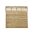 Forest Kyoto  Slatted Top Fence Panels Natural Timber 6' x 6' Pack of 3