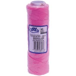 Marshalltown Braided Nylon Hi-Vis Masons Line Pink 76m - Screwfix