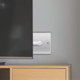 British General Nexus Metal 1-Gang Coaxial TV / FM Socket Brushed Steel