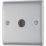 British General Nexus Metal 1-Gang Coaxial TV / FM Socket Brushed Steel