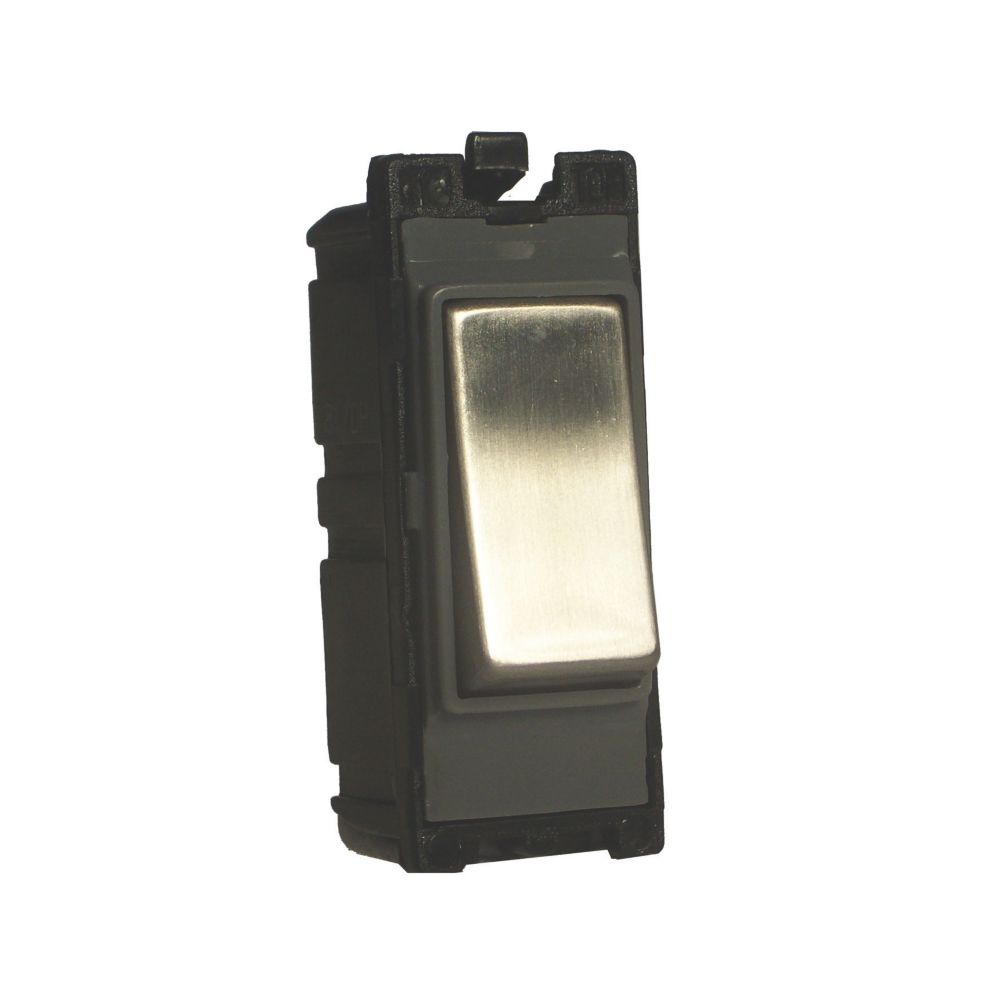 Varilight PowerGrid 20AX Grid SP Control Switch Brushed Steel  with Colour-Matched Inserts