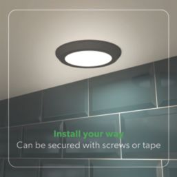 4lite Hampton Round LED Black Cool White Under Cabinet Lights Without Bezel 6.3W 110lm 3 Pack