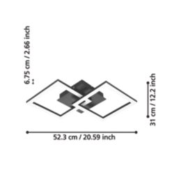 Eglo Paranday-Z LED Smart Ceiling Light Black 21.5W 2500lm