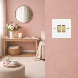 Varilight  10A 2-Gang 2-Way Light Switch  Chalk White