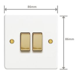Varilight  10A 2-Gang 2-Way Light Switch  Chalk White
