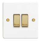 Varilight  10A 2-Gang 2-Way Light Switch  Chalk White