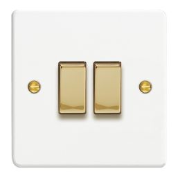 Varilight  10A 2-Gang 2-Way Light Switch  Chalk White