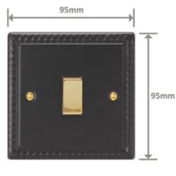 Varilight  10A 1-Gang 2-Way Light Switch  Georgian Black