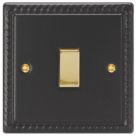 Varilight  10A 1-Gang 2-Way Light Switch  Georgian Black