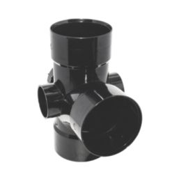 FloPlast  Solvent Weld 92.5° Double Socket Access Branch Black 110mm