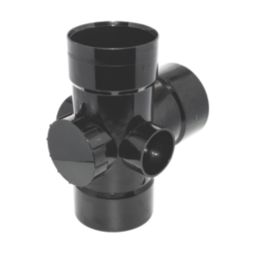FloPlast  Solvent Weld 92.5° Double Socket Access Branch Black 110mm