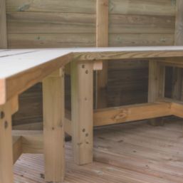 Forest HGG47MTTGFIN 15' 6" x 13' 6" (Nominal) Hexagonal Timber Gazebo with Base & Assembly