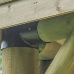 Forest HGG47MTTGFIN 15' 6" x 13' 6" (Nominal) Hexagonal Timber Gazebo with Base & Assembly