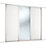 Spacepro  3-Door Sliding Wardrobe Door Kit White Frame White / Mirror Panel 2136mm x 2260mm