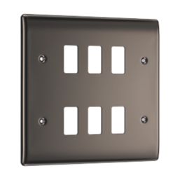 British General Nexus Metal Grid 6-Module Grid Faceplate Black Nickel