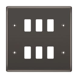 British General Nexus Metal Grid 6-Module Grid Faceplate Black Nickel