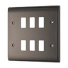 British General Nexus Metal Grid 6-Module Grid Faceplate Black Nickel