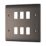 British General Nexus Metal Grid 6-Module Grid Faceplate Black Nickel