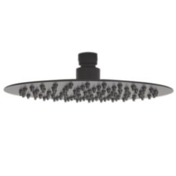 Highlife Bathrooms  Swivel & Tilt Round Rainfall Shower Head Matt Black 200mm