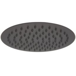 Highlife Bathrooms  Swivel & Tilt Round Rainfall Shower Head Matt Black 200mm
