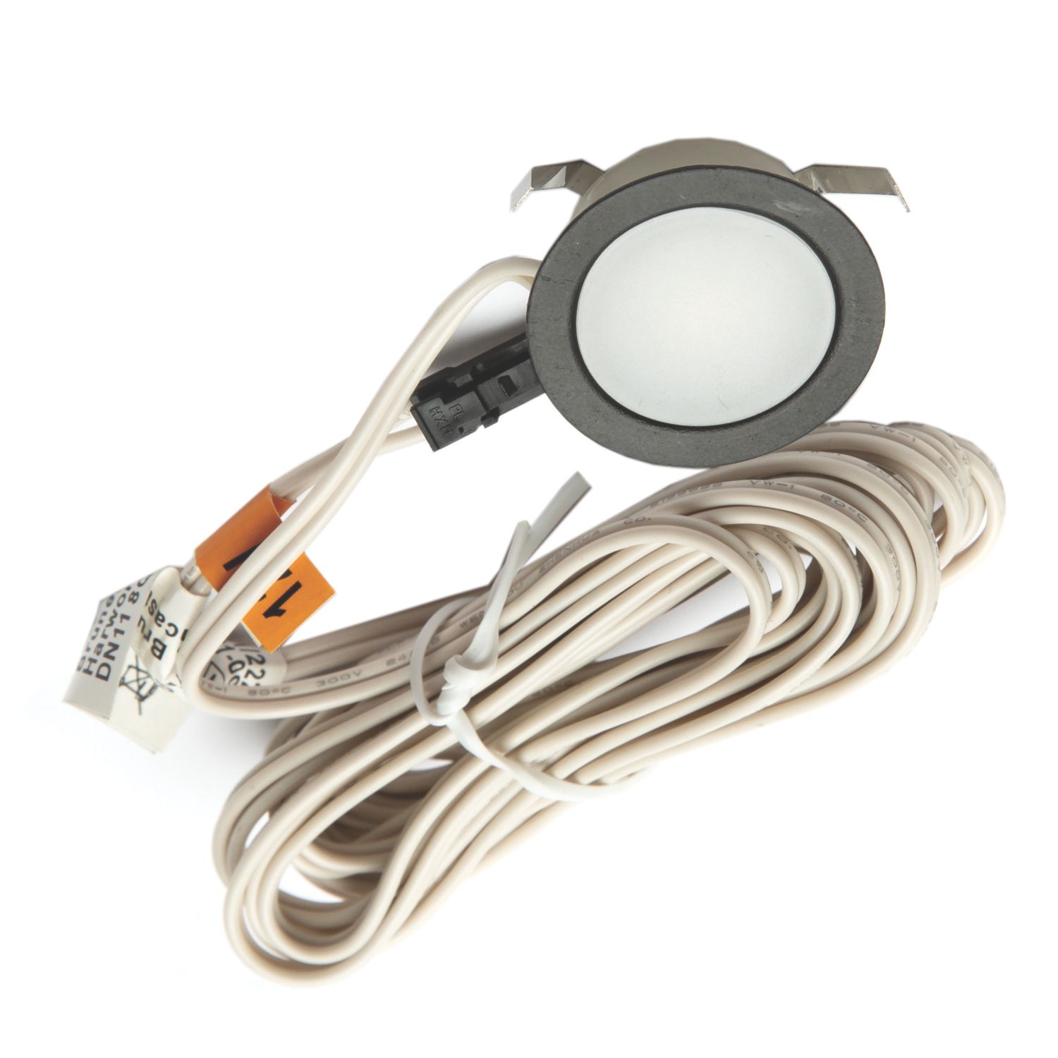 VEW Sola Recessed Round LED Kitchen Plinth Light Black 0.4W 27lm (711TW)