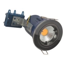 Electralite Yate Fixed  Fire Rated Downlights Black Chrome 10 Pack