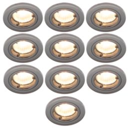 Electralite Yate Fixed  Fire Rated Downlights Black Chrome 10 Pack