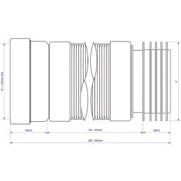 McAlpine  Flexible Straight Toilet Pan Connector White 170-410mm