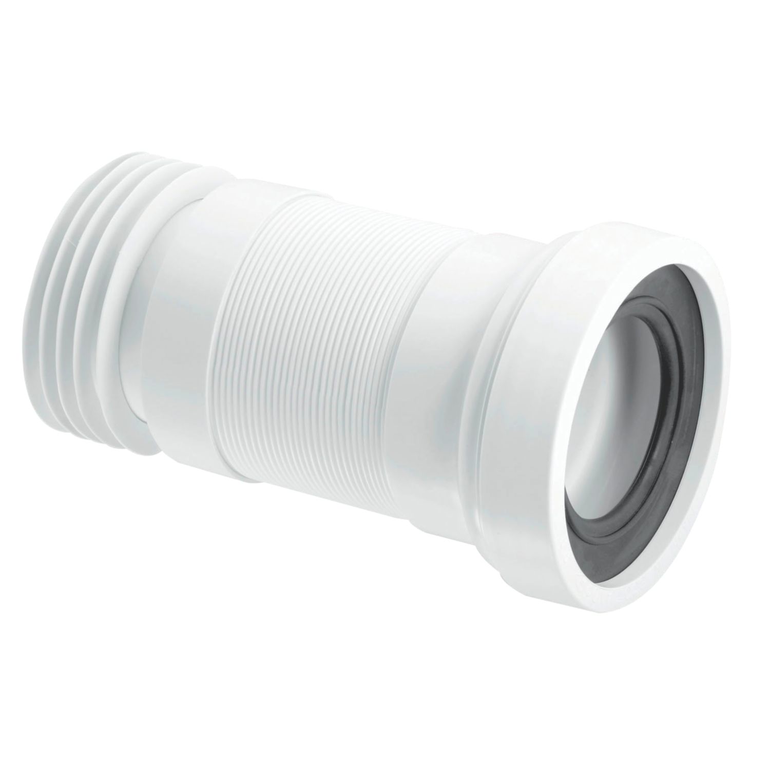 McAlpine Flexible Straight Toilet Pan Connector White 170-410mm (71219)