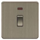 Knightsbridge Screwless 20A 1-Gang DP Control Switch Antique Brass with Neon