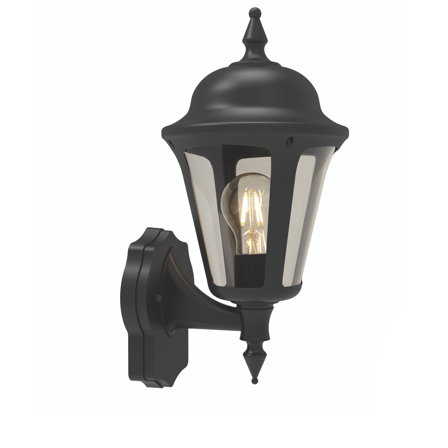 4lite Outdoor LED Smart E27 Wall Lantern Black 8W 849lm (712GG)