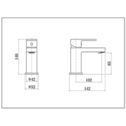 ETAL Juno Polished Chrome 140mm Cloakroom Lever Mono Basin Mixer Tap