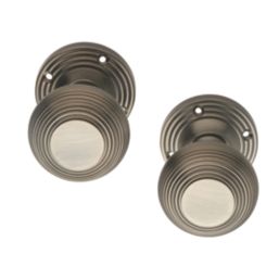 Designer Levers Beehive Door Knob Pair Antique Pewter 60mm