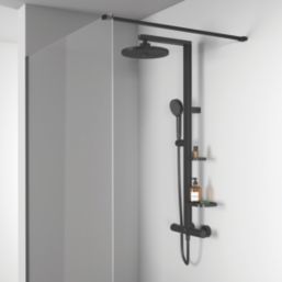 Ideal Standard  Alu+ HP/Combi Flexible Exposed Silk Black Thermostatic Mixer Shower