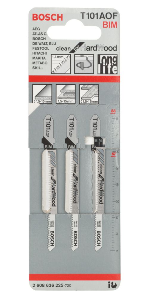 Bosch T101AOF Special For Laminate Jigsaw Blades 3 Pack | Huws Gray