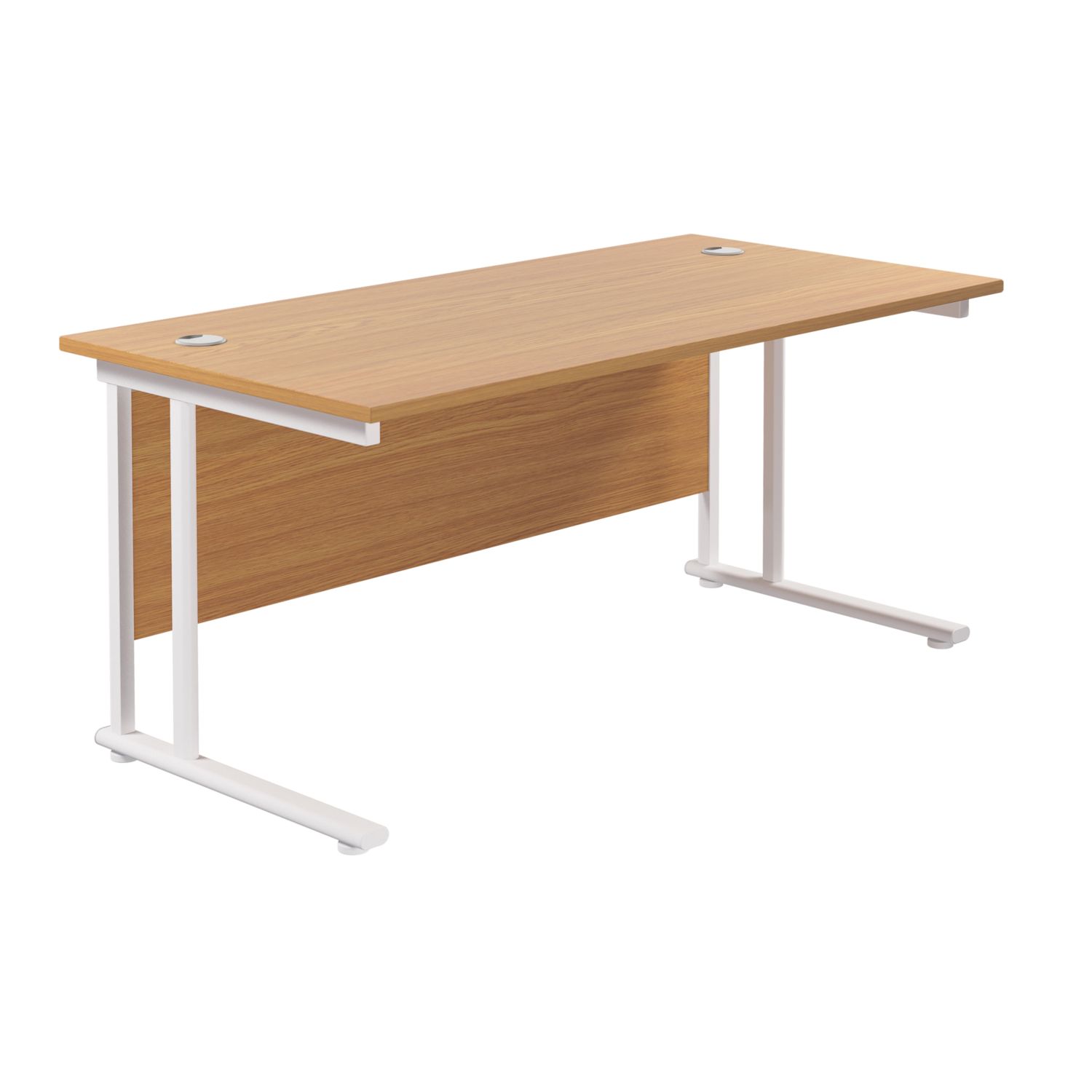 TC Group Aztec Twin Upright Rectangular Office Desk Nova Oak/White 1600mm x 800mm (712TT)