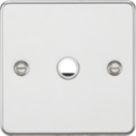 Knightsbridge Flat Plate 20A Unswitched Flex Outlet  Polished Chrome