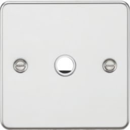Knightsbridge Flat Plate 20A Unswitched Flex Outlet  Polished Chrome