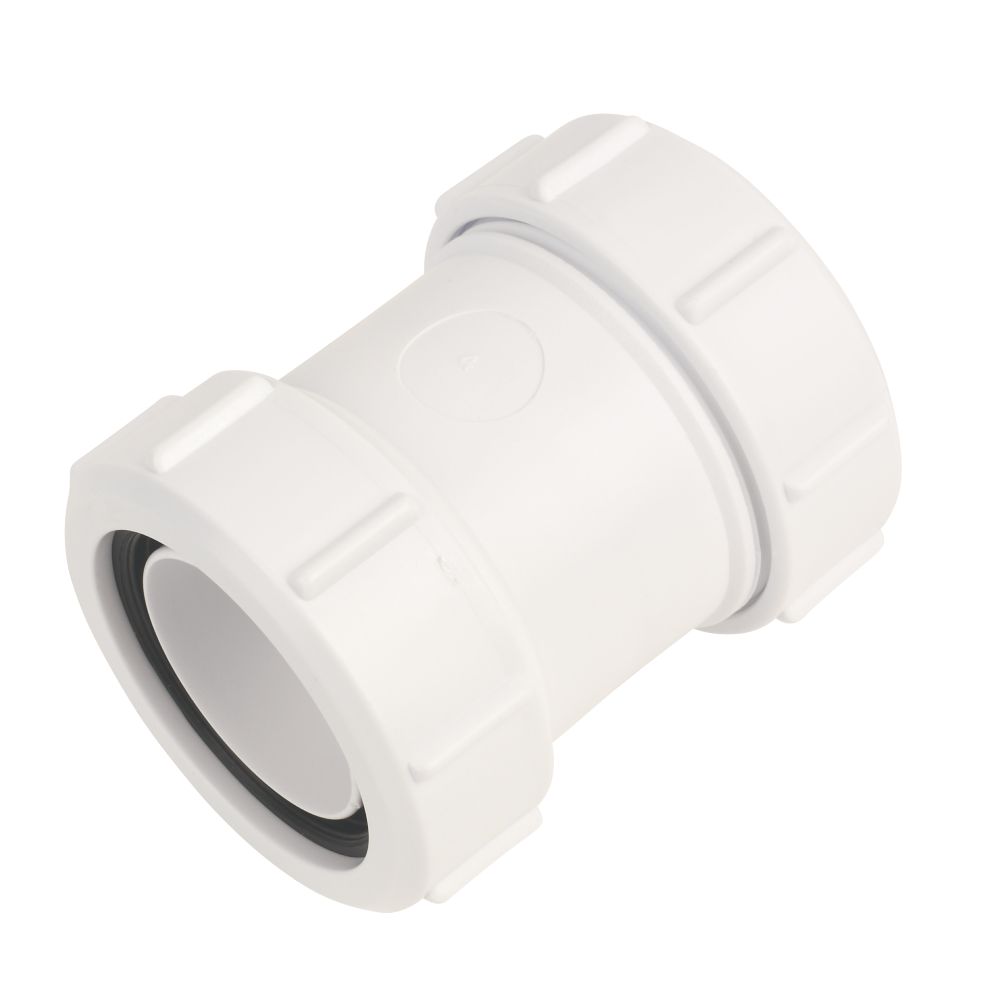 McAlpine T28M  Straight Connector White 40mm x 40mm