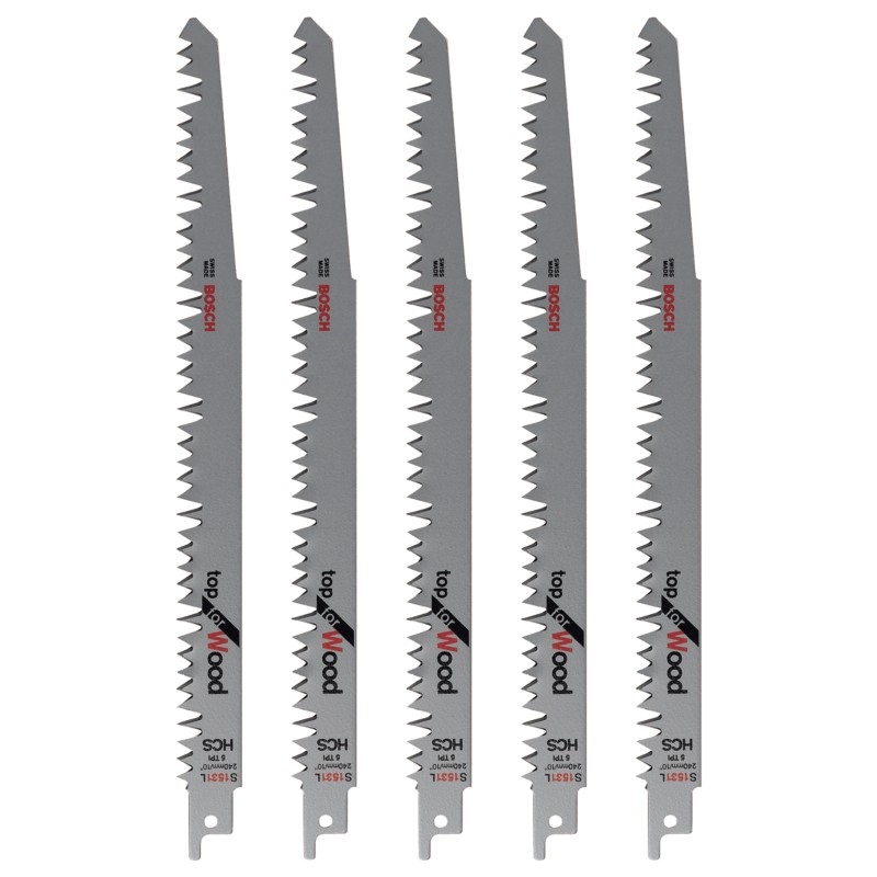 Bosch S1531L Green Wood Reciprocating Saw Blades 240mm 5 Pack