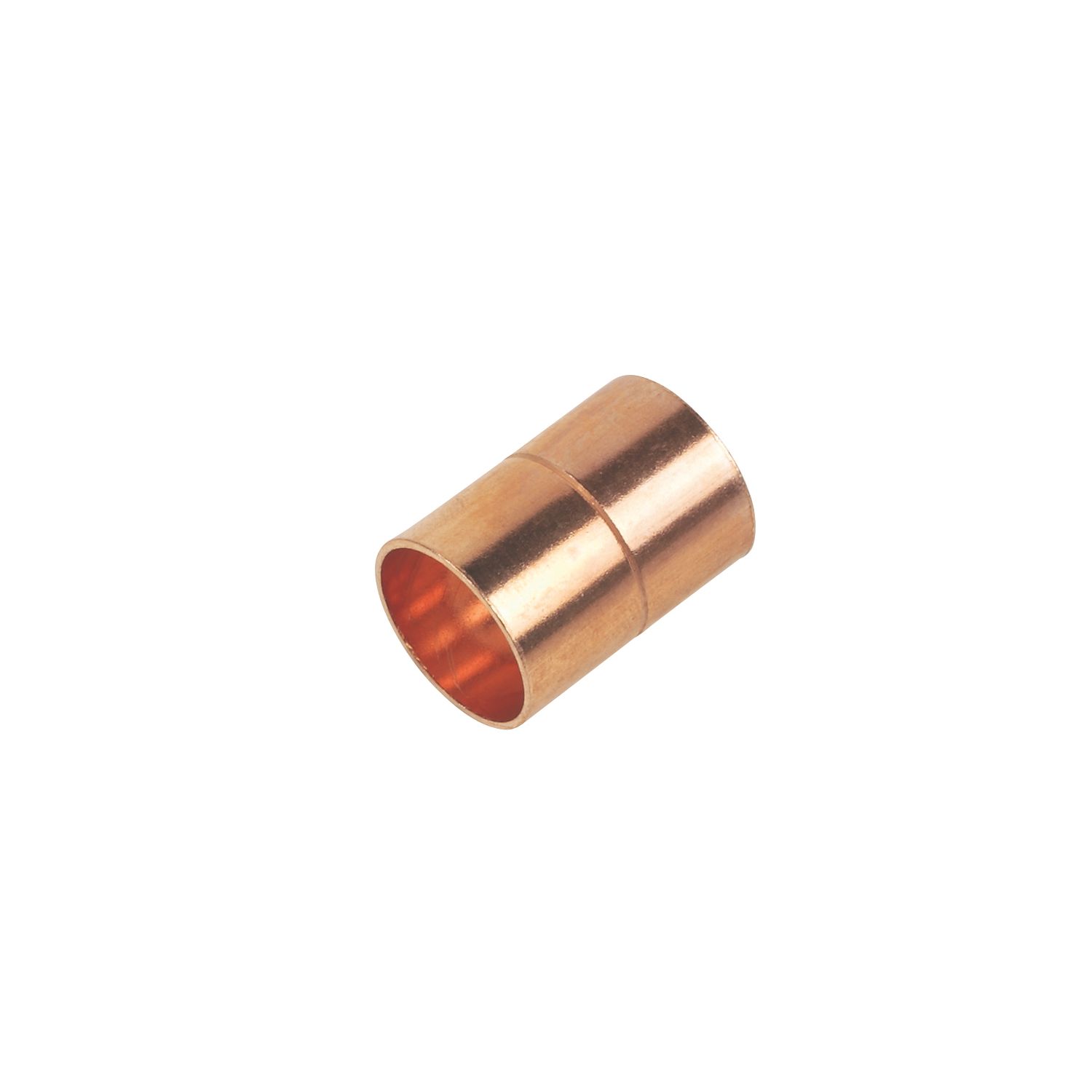 Flomasta Copper End Feed Equal Couplers 15mm 2 Pack (71343)