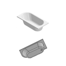 Georgia Shower Bath Left-Hand Acrylic No Tap Holes 1500mm